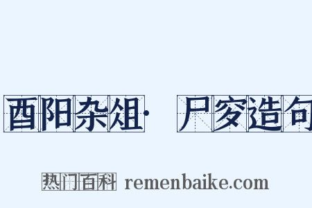 酉阳杂俎·尸穸造句是什么意思的图片